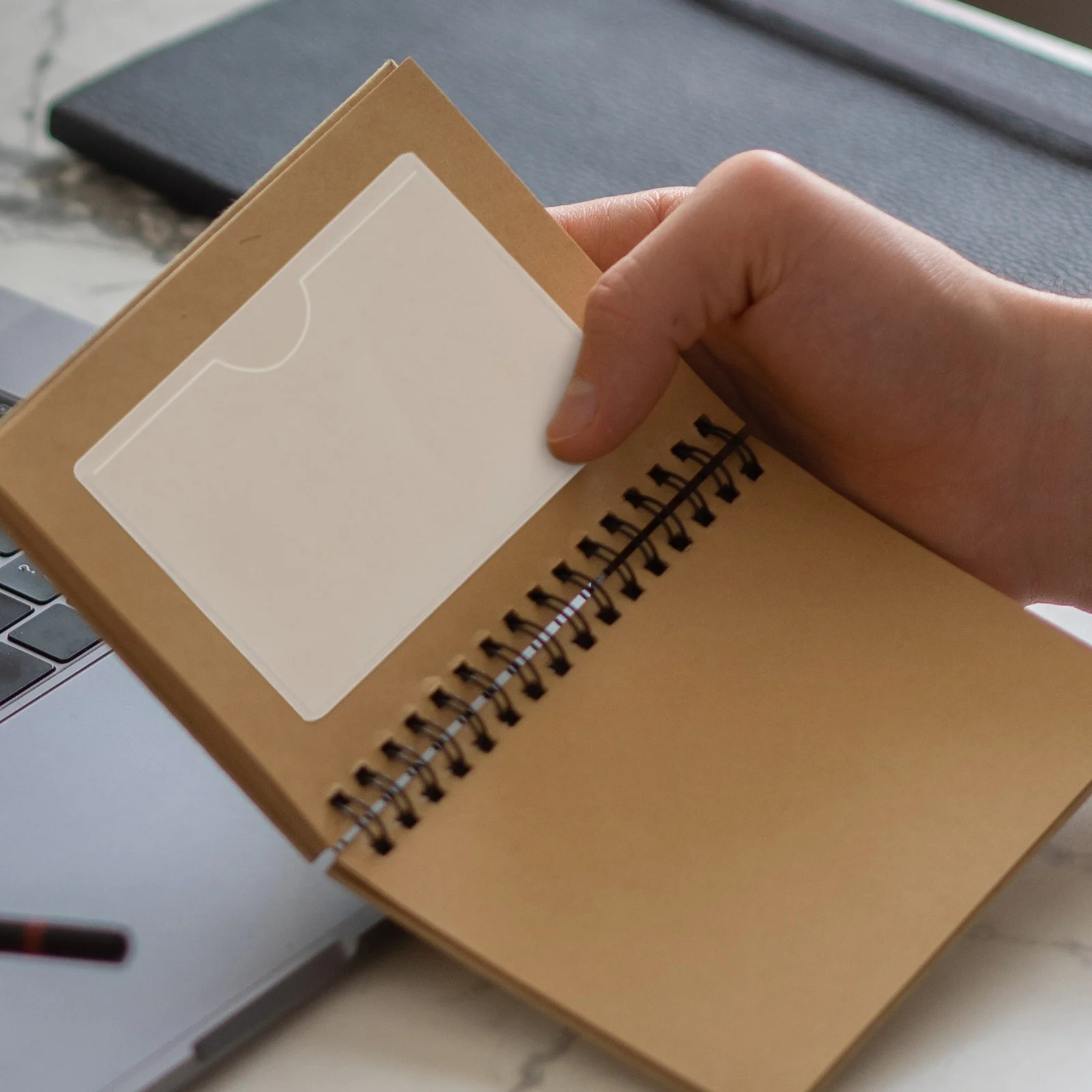 

12pcs Self Adhesive Label Card Clip Transparent PVC Protector Sleeves 9x7 5cm Index Card Holder Sticky Pocket Storage