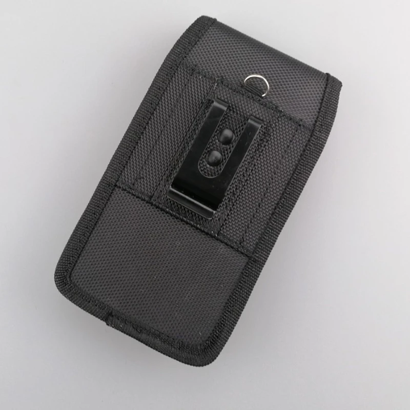 Panno Oxford Vita verticale Copertura in pelle Tessuto di nylon Indossare cintura Marsupio mobile Marsupio per cellulare da esterno da uomo in velcro