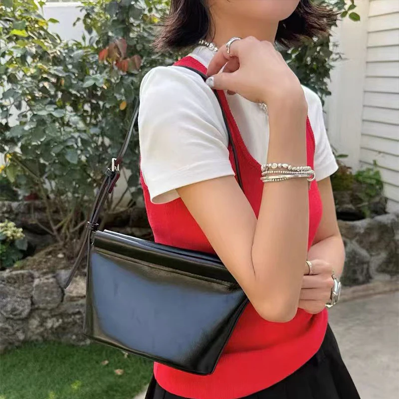 

Корейская простая сумка на плечо, новая высококачественная кожаная универсальная сумка подмышки, регулируемый плечевой ремень, женская сумка через плечо