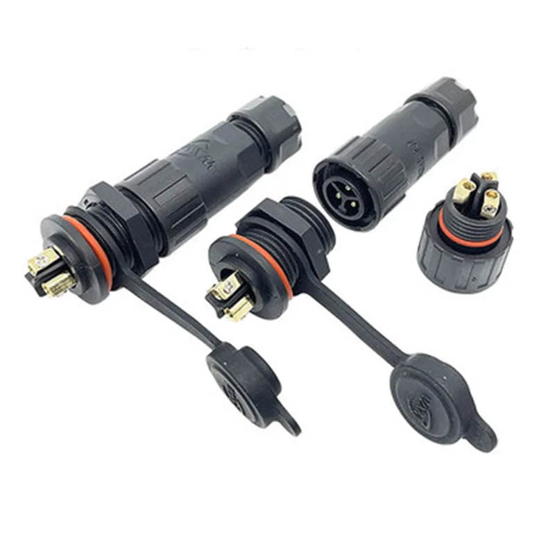 IP68 Waterproof Wire Connector Electrical Cable 2 3 4P Outdoor Plug Socket Waterproof Straight Connector Quick Screw Connection