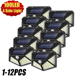 100 LED Solar Wall Lights Outdoor Solar Lamp Waterproof Motion Sensor Solar Powered Sunlight Street Light for Garden Decoration