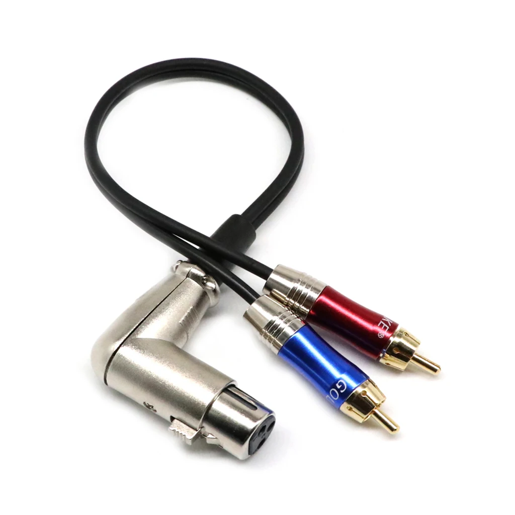 XLR Female to Dual RCA Male Audio Cable Shielded Right Angle Wire Converter for DJ Controller Amplifier view 5