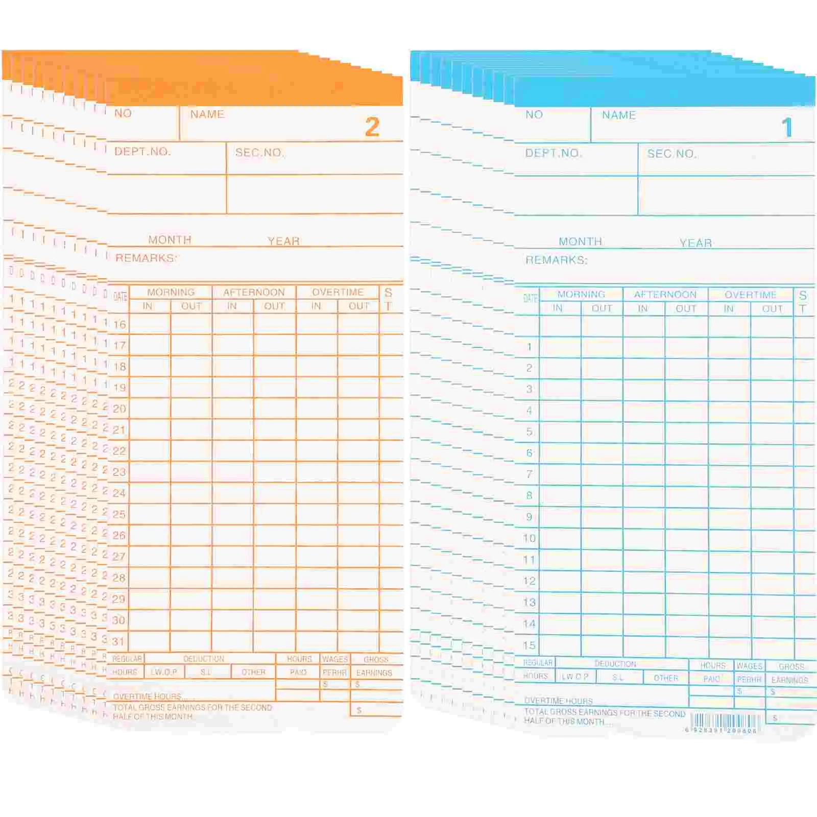 Attendance Paper Digital Wall Clock Cards Employees Double Sided Received Date Stamp Office Supply Recording