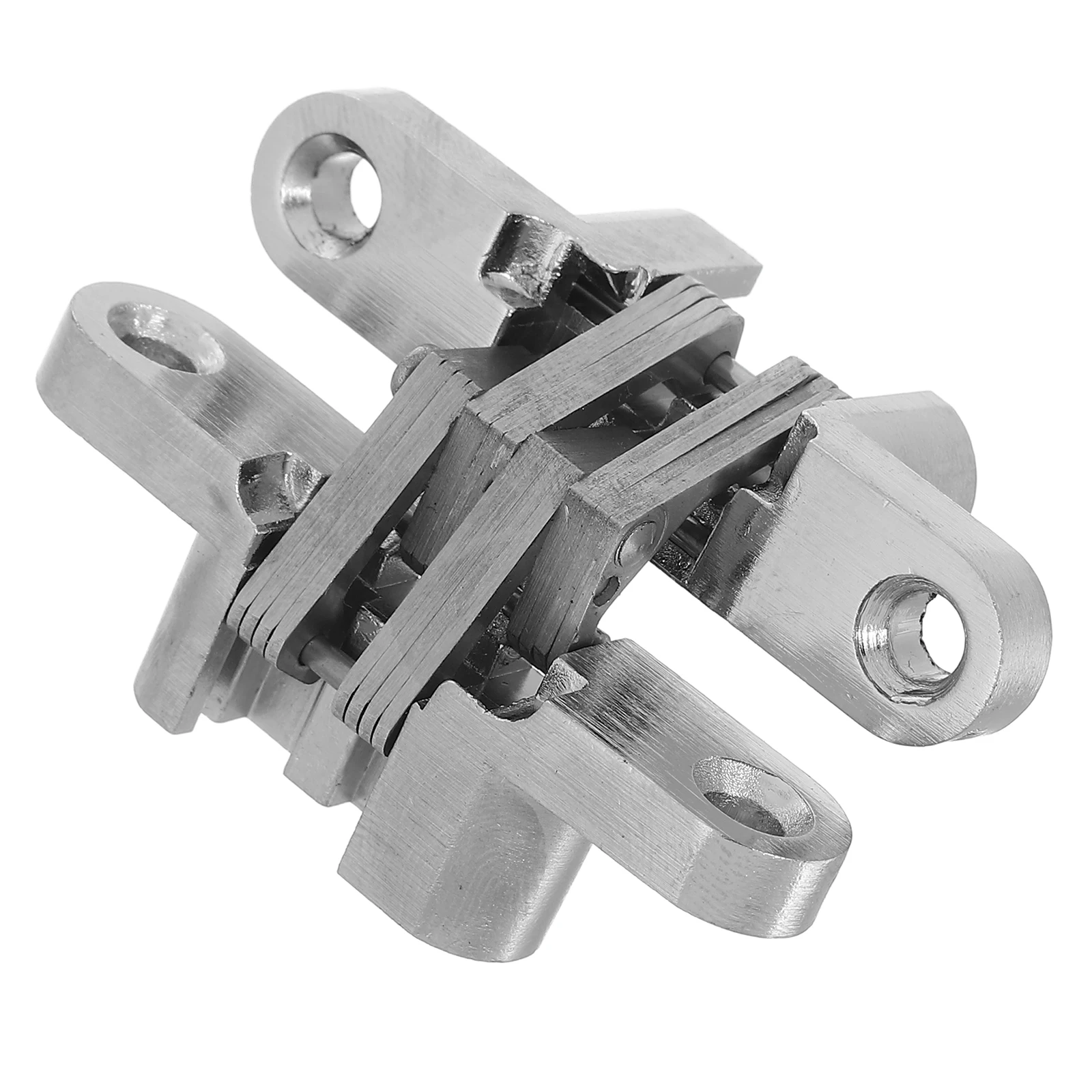 

2Pcs Folding Cross Hinges Heavy Duty Concealed Door Pivots Stainless Steel Cabinet Hardware Solid Wood Barrel Garage Household