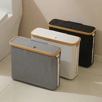 Toilet Paper Storage Basket with Transparent Window and Lid Paper Toys Laundry Storage Organizers for Bathroom Accessories - Image 2