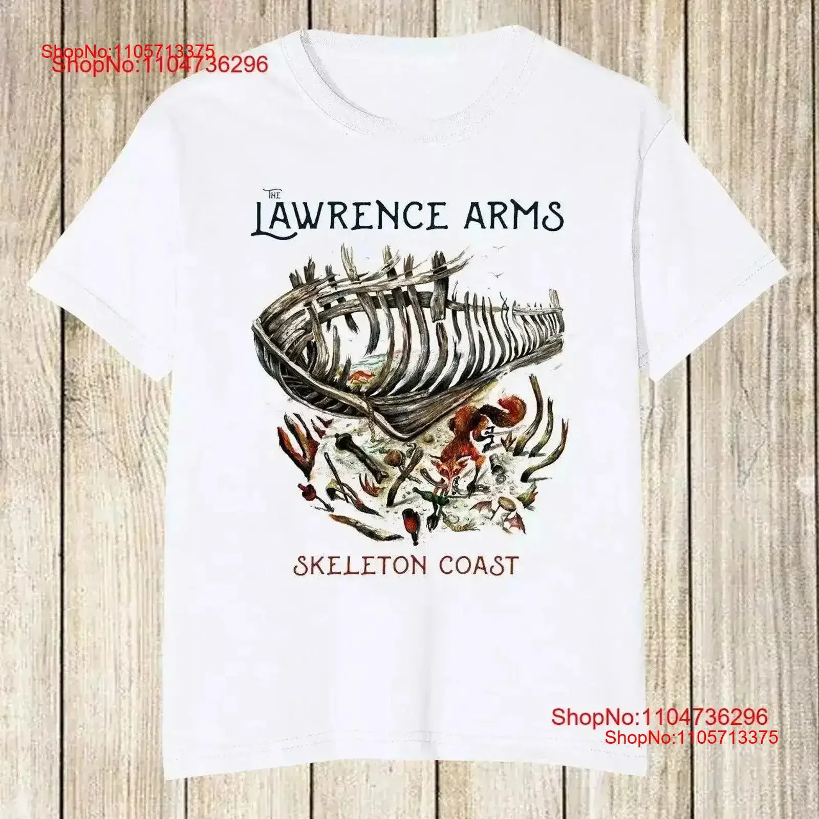NEW The Lawrence Arms Band Skeleton Coast White All Size T Shirt PP1766 vintage Washed homme Comfortable streetwear Breathable