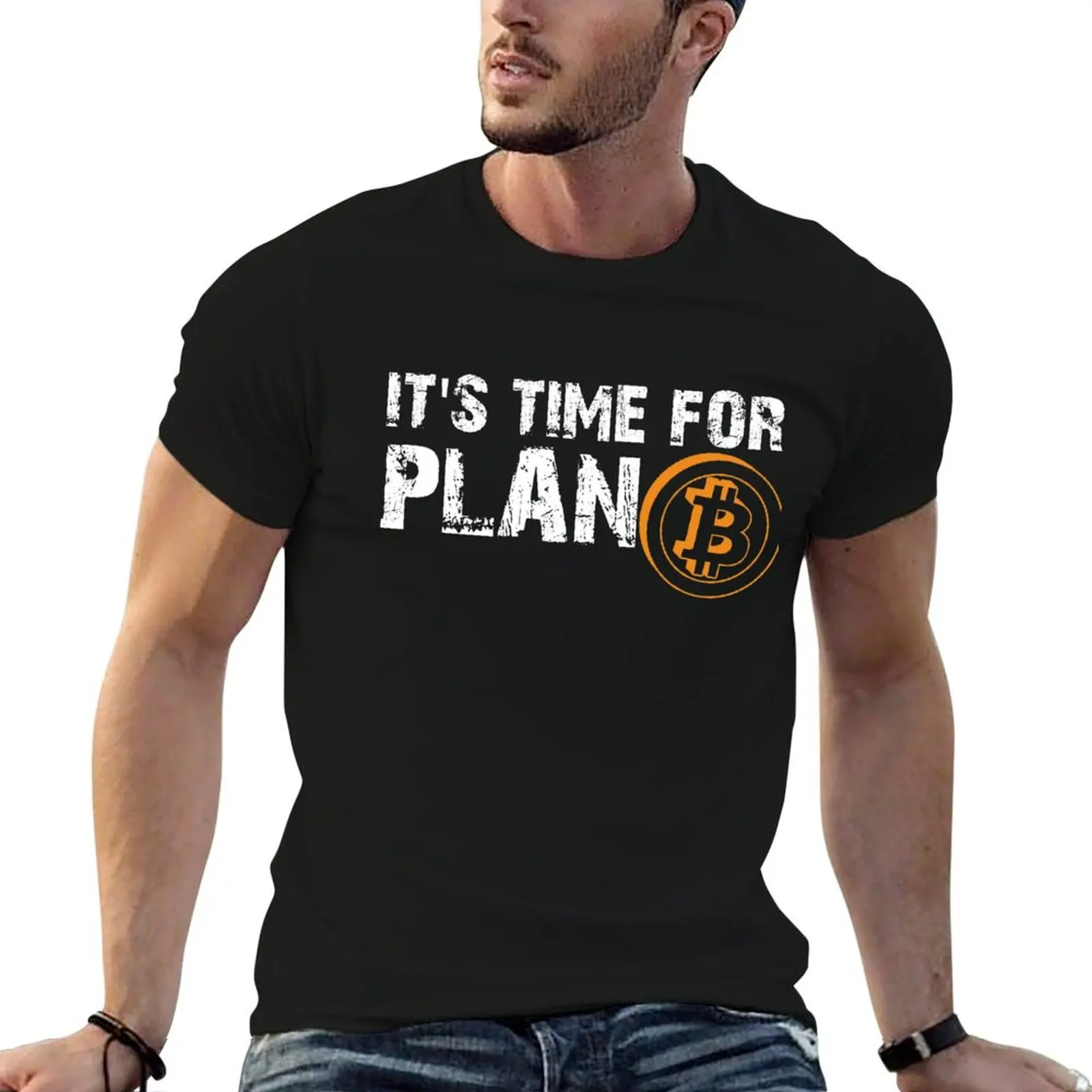 It's Time For Plan B -Bitcoin BTC Crypto Currency T Shirt T-Shirt Casual Holiday Short Sleeve Tee