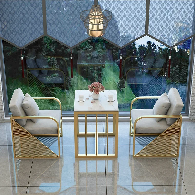 Card seat sofa table and chair combination, milk tea shop restaurant bar clear bar clothing shop cafe