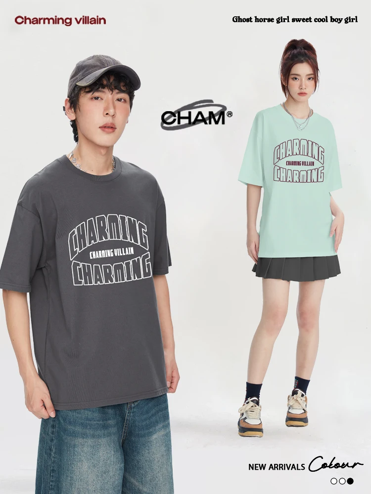 

Charming Antihero American Letter Print Short Sleeve T-Shirt Casual Cotton round Neck Top for Men And Women Spring Summer New...