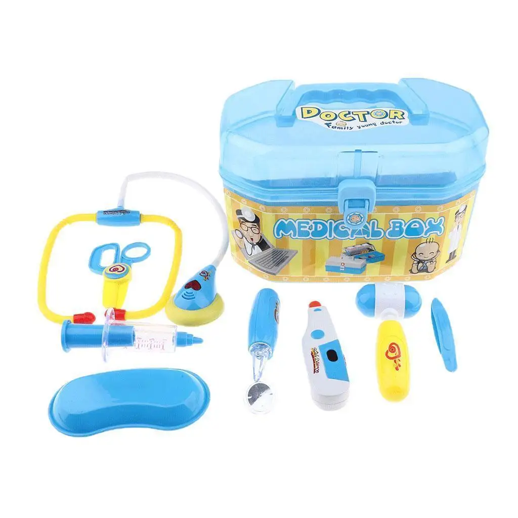 Crianças médico ferramentas caixa kit playset fingir jogar brinquedo educativo presente