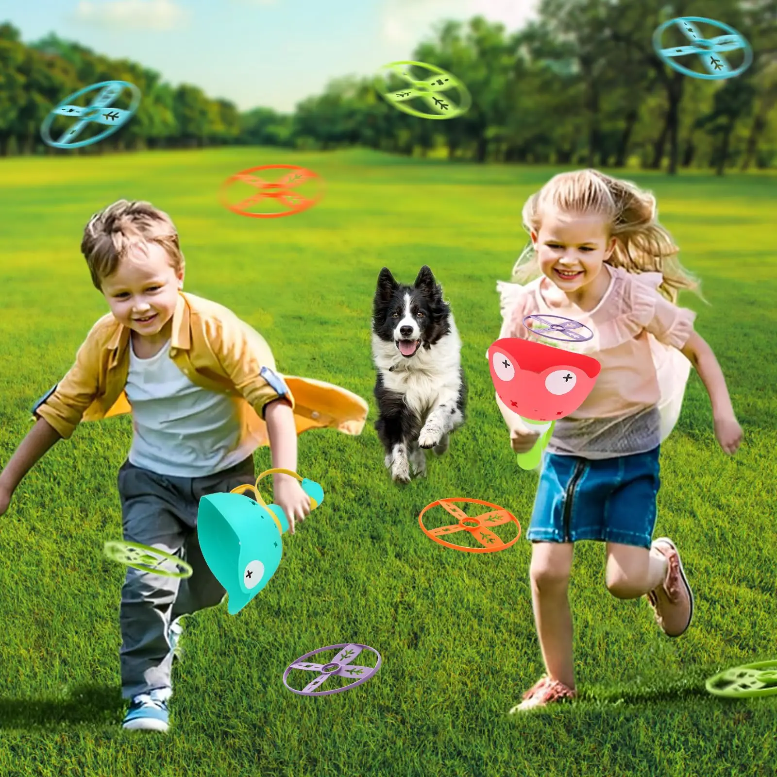 Puppy Flying Disc Launcher Frog Catches Toy Dog Doggy Outdoor Games Fly Disc Pull String Throw Catch Jump Toys for Pets