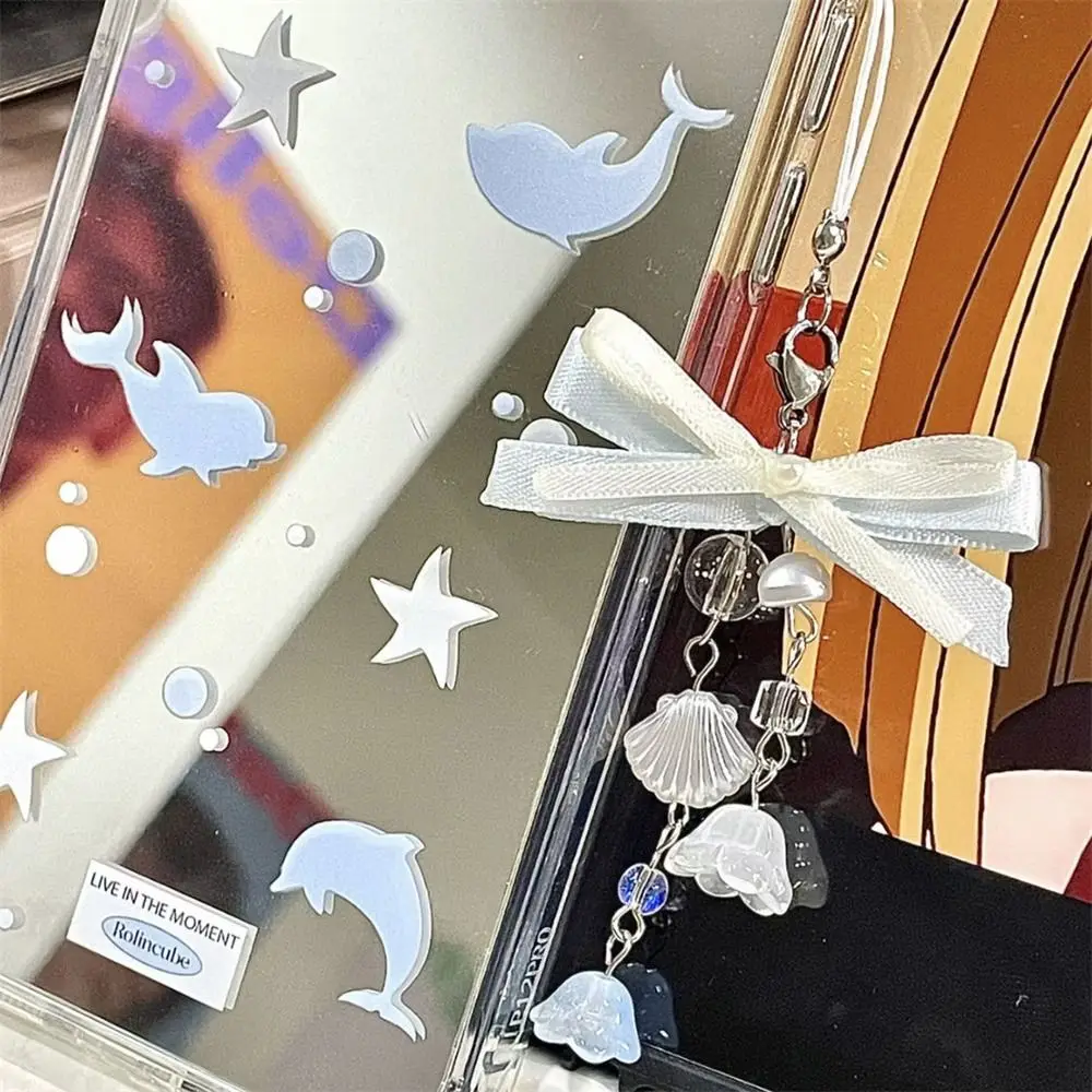 

Sparkling Y2K Phone Charms Pendant Knotbow Beaded Phone Lanyard Cake Fish Wrist Strap Phone Chain Bag Keychain