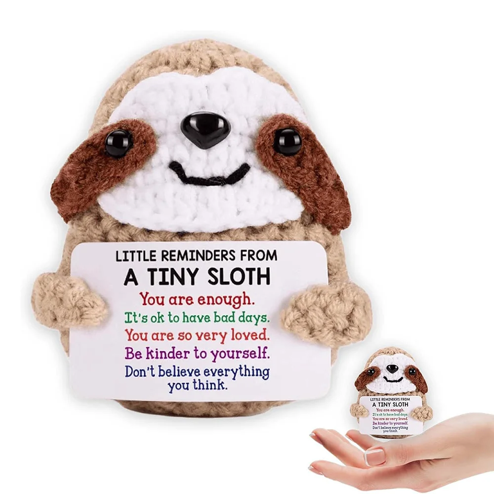 Crochet Doll Tiny Sloth Positive Taco Energy Shark Pocket Animals Toy Emotional Penguin Cat Birthday Anniversary Gifts For Lover