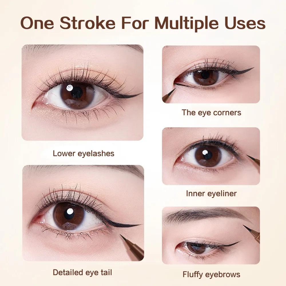 GECOMO カラー凝縮スムースリキッドアイライナーペン 滑らかな速乾性の耐久性のあるアイライナー