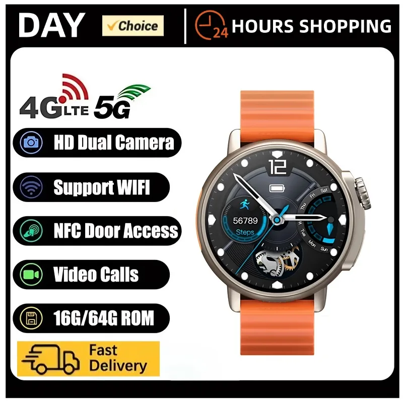 

X800 Ultra 4G Android Smart Watch 360*360 LCD With 200W Camera Heart Rate GPS WIFI 4GB+64GB Bluetooth Smartwatch For Men Women