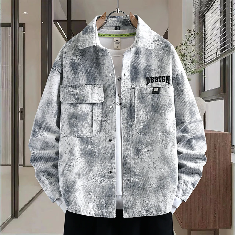 

2026 Spring Autumn Denim Shirt Men's Loose Long Sleeved Jacket Fashion Casual Versatile Harajuku Social Streetwear Shirt L-4XL
