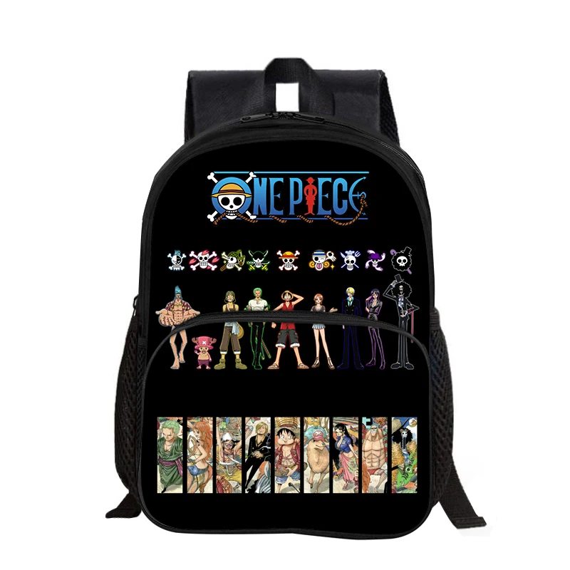 One piece Monkey D. Luffy with Front Pocket Backpack Students Kids School Bags for Girls Boys Bookbag Travel Backpack