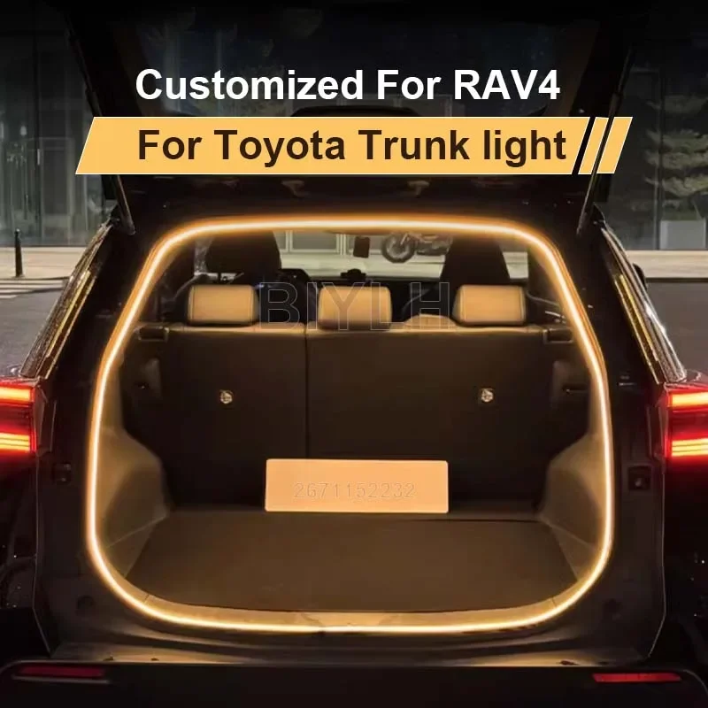 Customized For Toyota RAV4 2013-2024 Car LED Trunk Light Flexible Atmosphere Light Tail Box Light Interior Decor Accessories