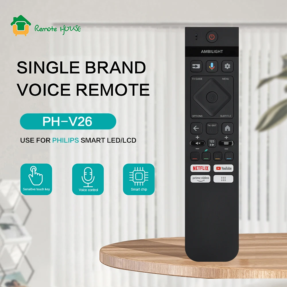 

Сменный пульт дистанционного управления PH-V26 для Philips 48/55/65/77OLED85 с функцией голосового управления и подсветкой, совместимый с телевизорами