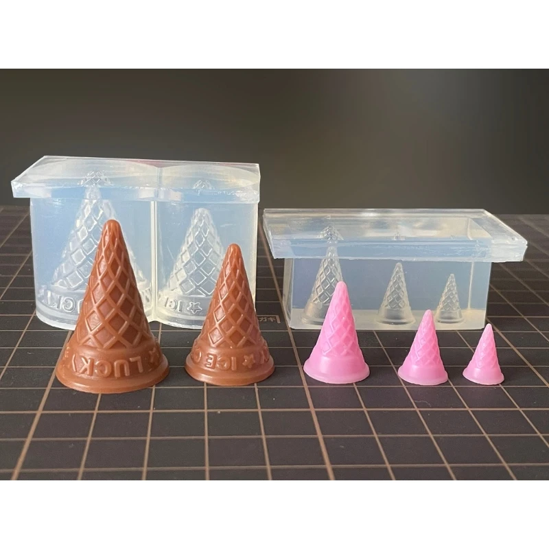 Convenient and Safe Silicone Mold Unique Pointed Ice Cream Cones Toy Mould Unique Epoxy Resin Jewelry Making Mold