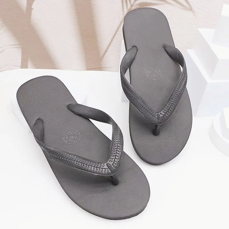 Southeast Asian Style Toe Post Flip Flops, Rubber Beach Sandals Casual Summer Slippers for Men Women