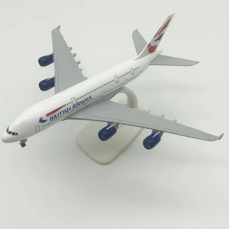 20cm Alloy Metal UK Air British Airways AIRBUS 380 A380 Airlines Airplane Model Diecast Air Plane Model Aircraft w Landing Gears