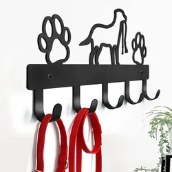 Metal Paw Pet Dog Hanger 5 Hooks Coat Key Lead Leash Wall Rack Holder Organizer, Towel Rack,Organizer,Storage Rack, Iron Art