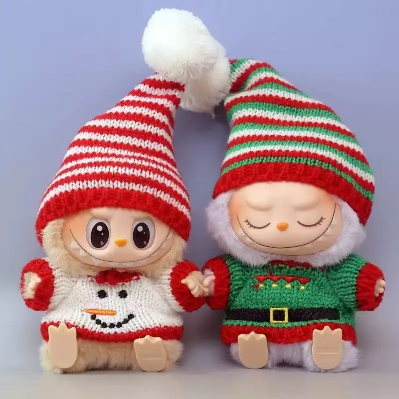 

Mini Doll'S Clothes Outfit Accessories For Korea Kpop Exo Labubu Idol V1 V2 Christmas Cookie Man Sweater Hat New Year Clothes