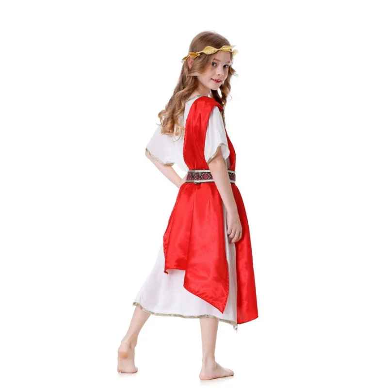 Adult Children Roman Costume Greek Goddess Cosplay Dress Halloween Greek Roman Queen Cosplay Clothes Adult Kid Grecian Toga Sets