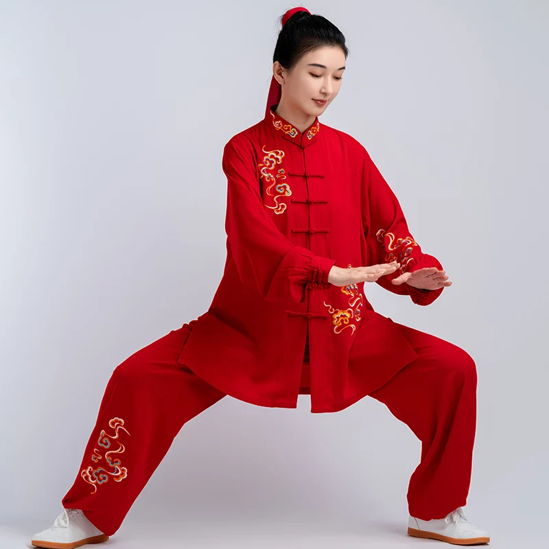 Tai Chi Uniform Martial Arts Clothes Kung Fu Clothing Competition Performance Wear for Men for Women Embroidery 2023 New