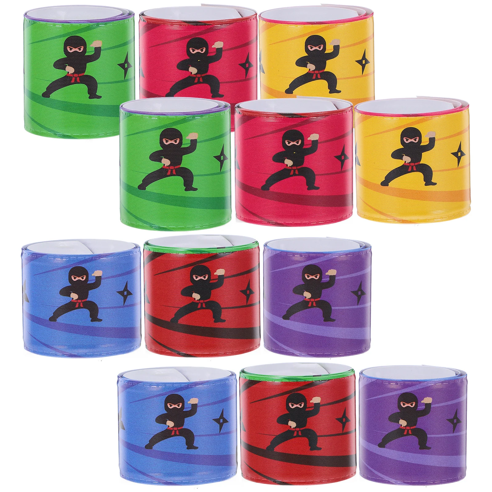 

12pcs Slap Bracelets Ninja Themed Party Favors Interactive Kids Wristbands Durable Elastic Finger Classroom Prizes Birthday