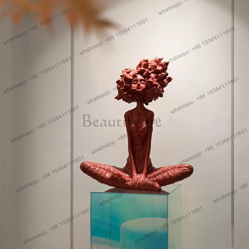 Home Decor Abstract Seating Posture Figure Sculpture Ornament Living Room Entrance Office Shopping Mall Art Soft Decoration