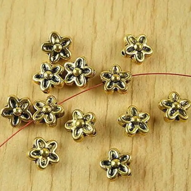 

30pcs dark gold plum flower spacer beads h2220