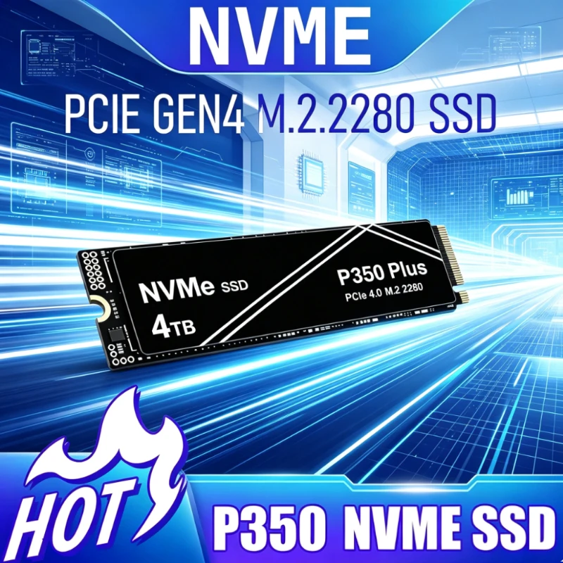 2026 Neue P350 PLUS M.2 2280 NVMe SSD 1TB 2TB 4TB PCIe 4.0 Gen4 Interne Solid-State-Festplatte für Gaming-PC, Laptop, PS5