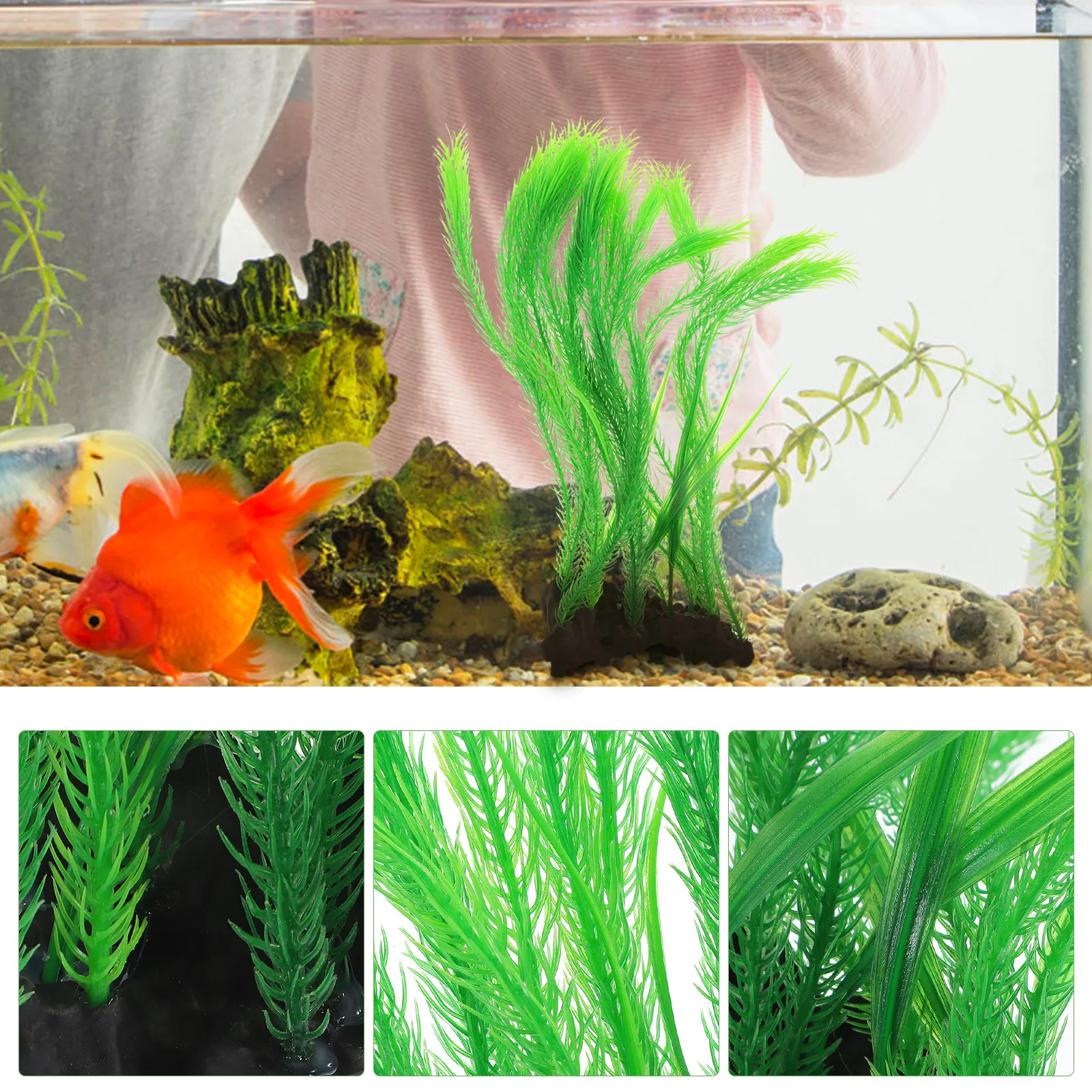 محاكاة النباتات المائية Myriophyllum نباتات حوض السمك المزيفة ديكور واقعي لخزان الأسماك ديكورات حوض السمك الاستوائية الصغيرة #2