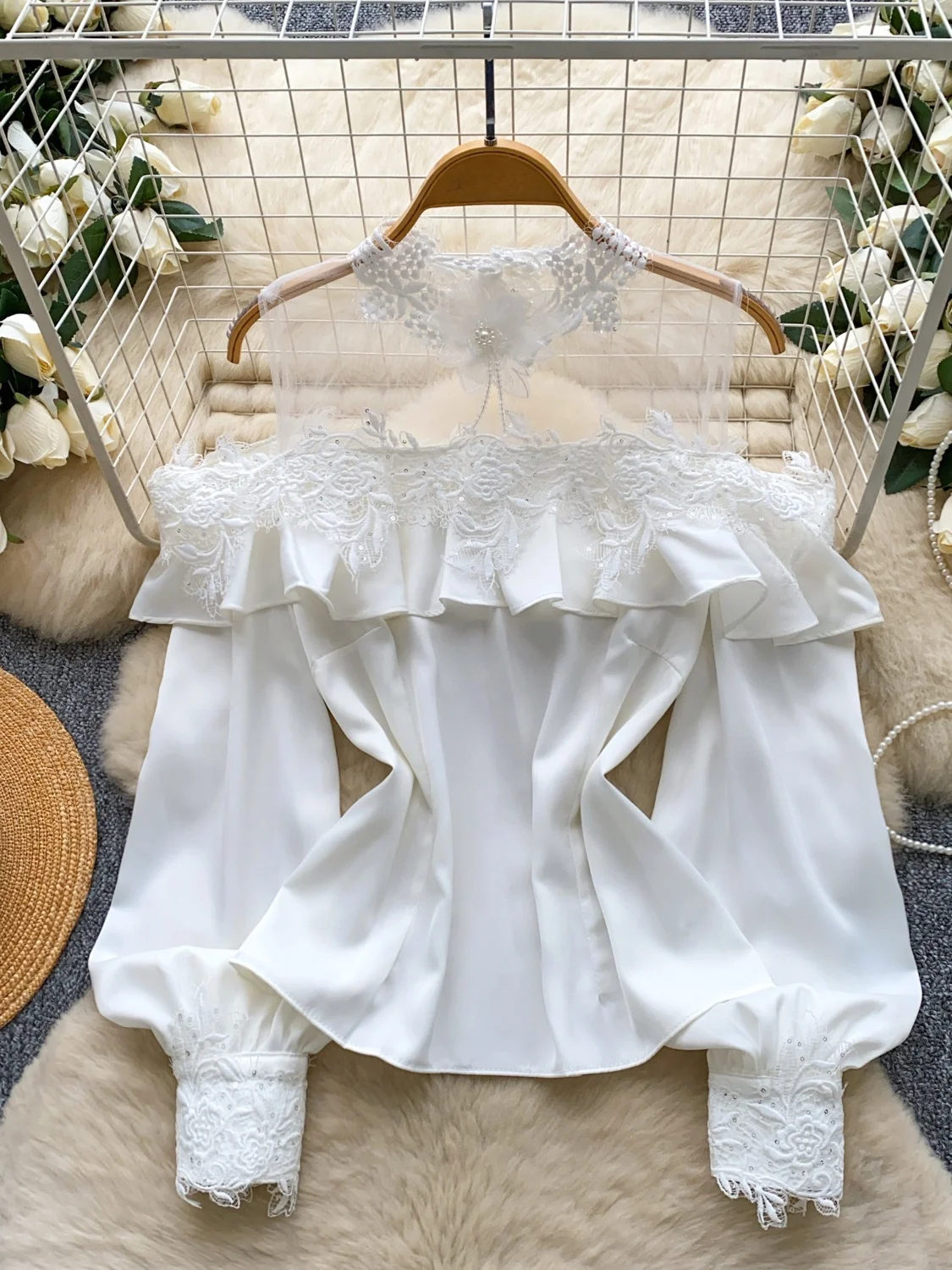 Ele لطيف الرياح Sle الكتف عارية طويلة Sve الساتان irt المرأة تنوعا شيك الأعلى المعاوضة لصق فضفاضة تناسب تنفس