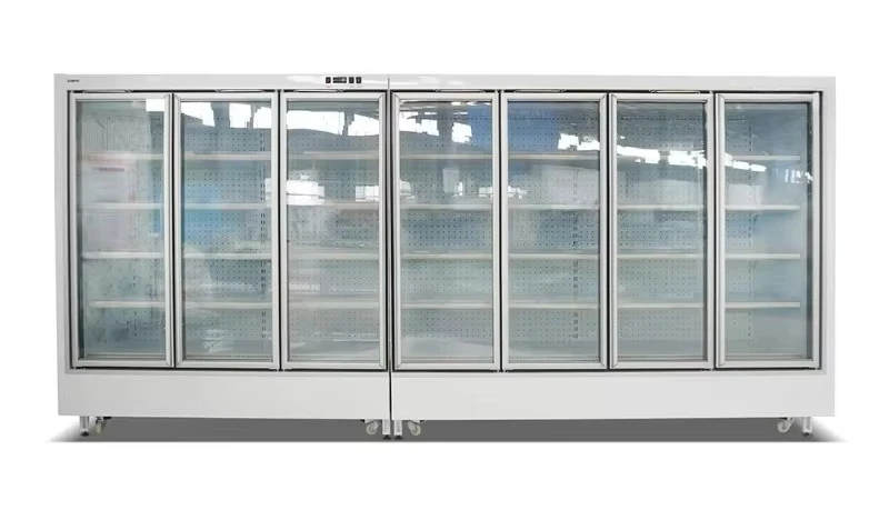 Milk refrigerator display freezer supermarket multi-layer refrigerator Customized size Commercial 6 glass door beer