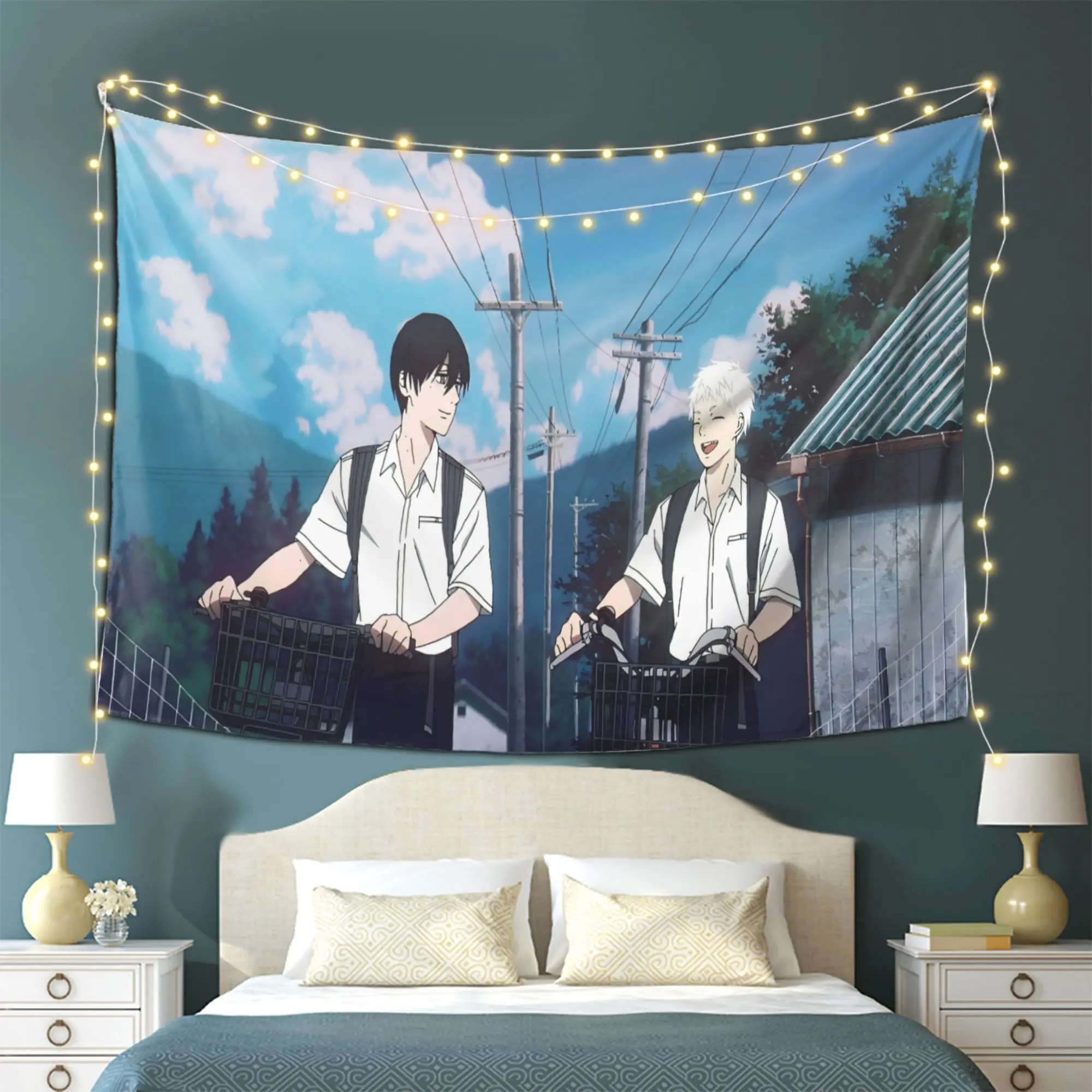A The Summer Hikaru Themed Tapestry, a Versatile Light-blocking Wall Decoration, Soft Tapestry That Easily Enhances Home Style,