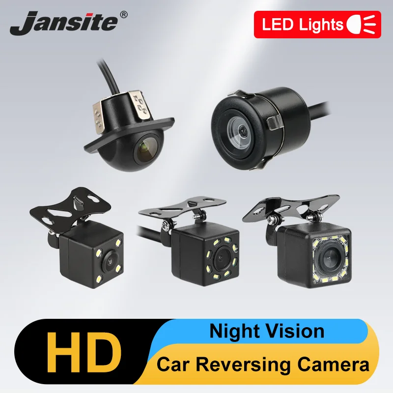 

Jansite Car Front Rear View Camera Universal LED Light Night Vision Reversing Automatic Parking Monitor IP68 Waterproof HD Video