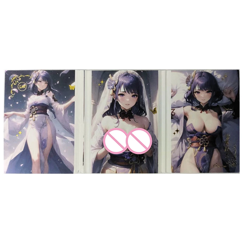 Anime Goddess Story Rare Folding Refractive Flash Cards Furina Tokisaki Kurumi Toys for boys Collectible Cards Birthday Gifts