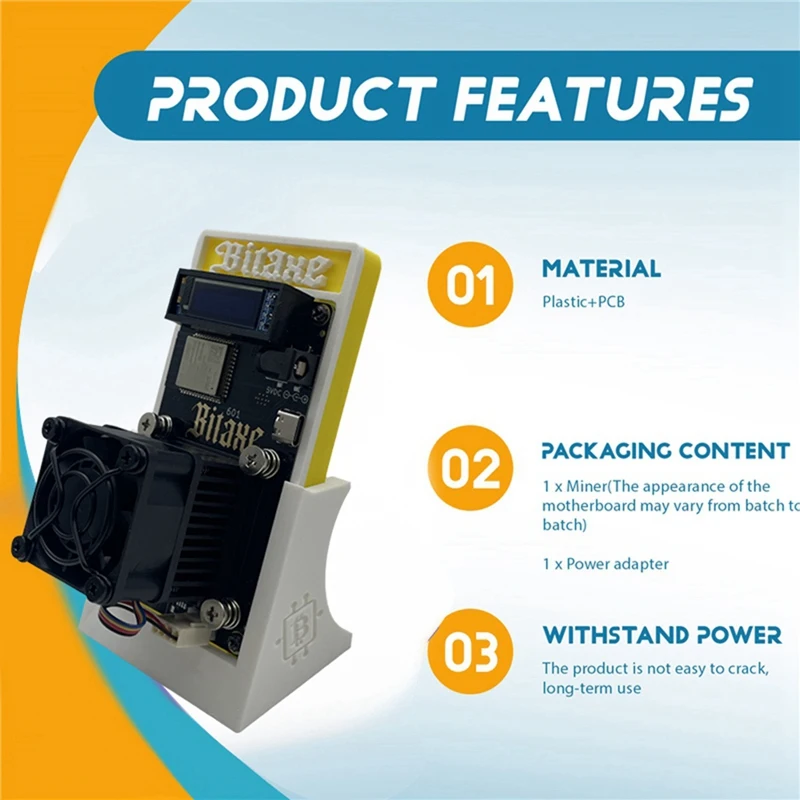 

Gamma 601 1.2TH/S BTC Solo Miner 1.2TH/S 18W Solo Miner BM1370 Asic Chip From S21 Pro Wth Stand BR Plug-ABVP