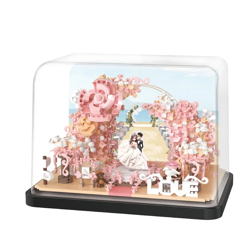 Loz Streetscape Mini Diamond Building Block Creative Romantic Wedding Building Brick City Street View Educational Toys For Gif