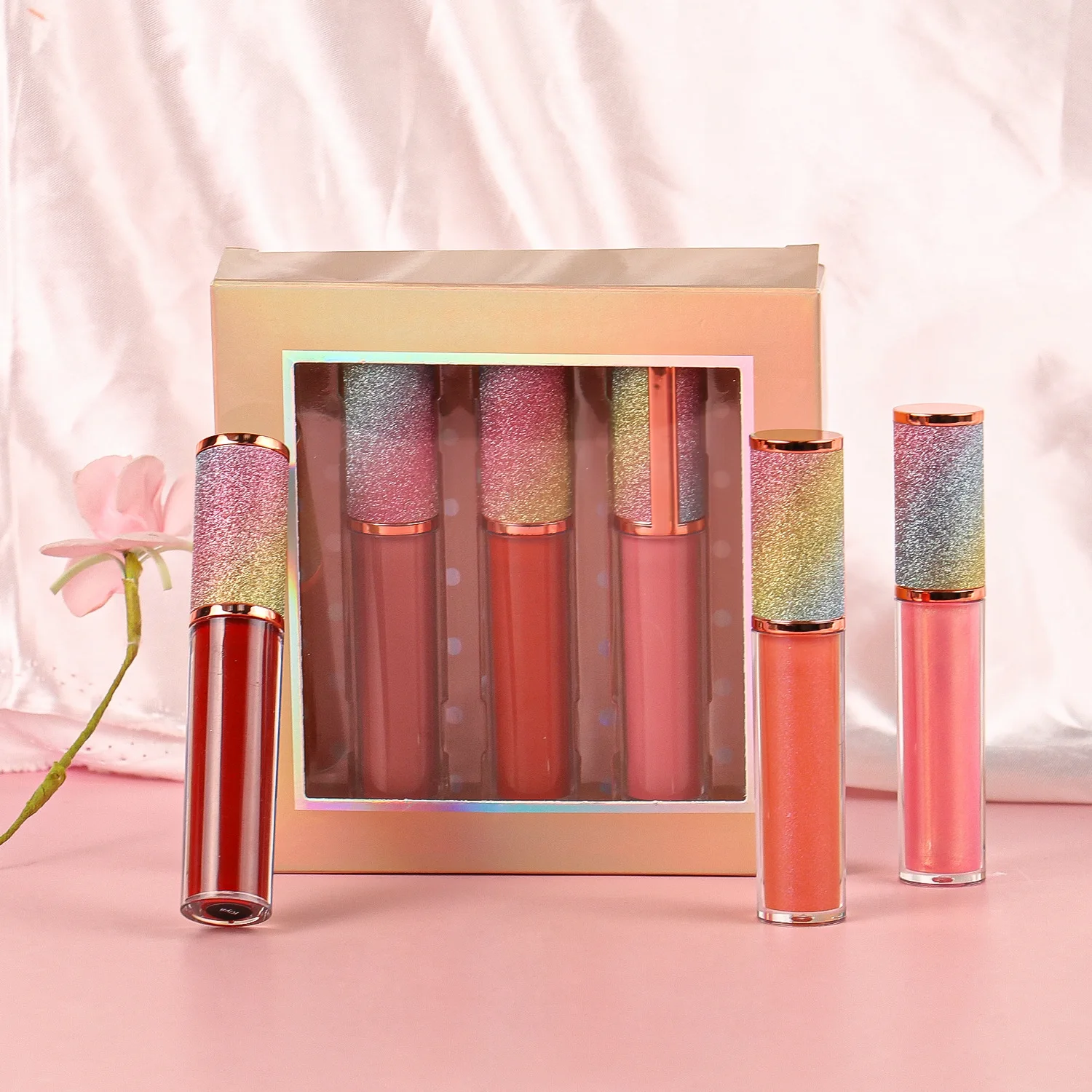 

20sets Lip Gloss Set Wholesale Private Label Vegan High Quality Matte Shimmer Glitter Clear lipgloss Bulk Cosmetics