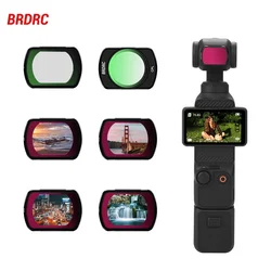 BRDRC Lens Filters for DJI Osmo Pocket 3 Camera UV CPL ND8/16/32/64 Magnetic Attraction Filters Set HD Optical Glass Accessory