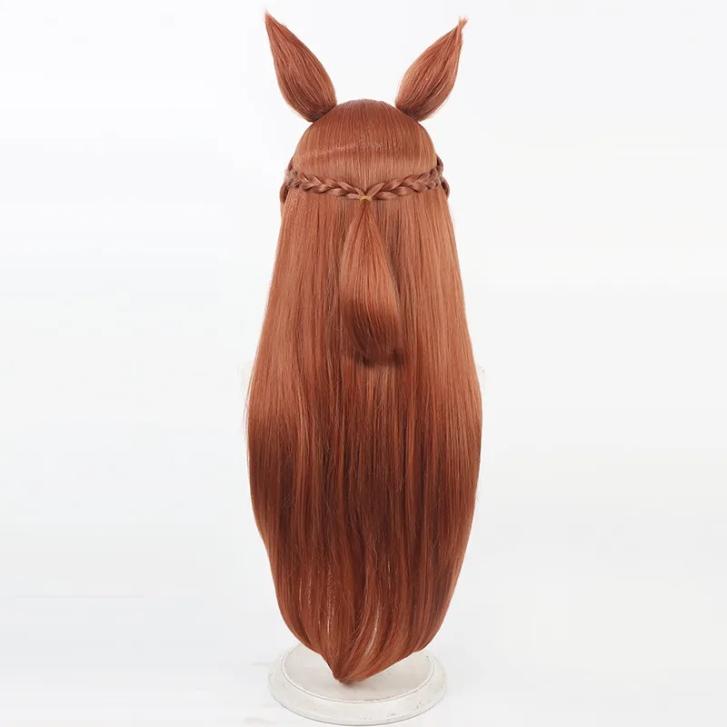 Game Uma Musume Pretty Derby Kawakami Princess Cosplay Wig Ears Tail Halloween Costume Prop Synthetic Hair Heat Resistant Fiber