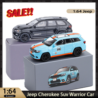 New In Stock JKM 1:64 Jeep Cherokee Suv Warrior Car Alloy Miniature Diecast Model Collection Ornaments Jeep Custom Toy Gift Boy