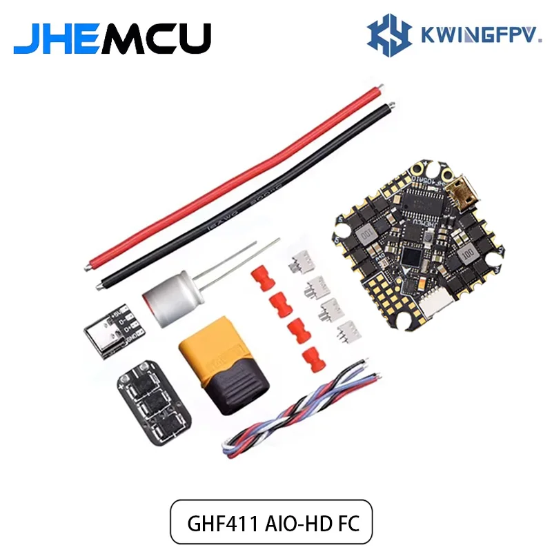 JHEMCU GHF405AIO-HD 40A AIO Flight Controller F405 F4 Build-in OSD Blheli-S ESC 2-6S Lipo For RC FPV Toothpick Racing Drone