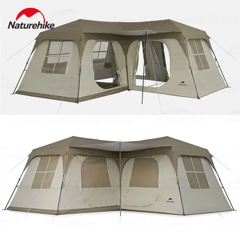 

Naturehike Village Suite Automatic Tent 28㎡ Double Layer Camping Hut Type Tent Family Hiking Beach Ridge Tent Four Seasons Tent