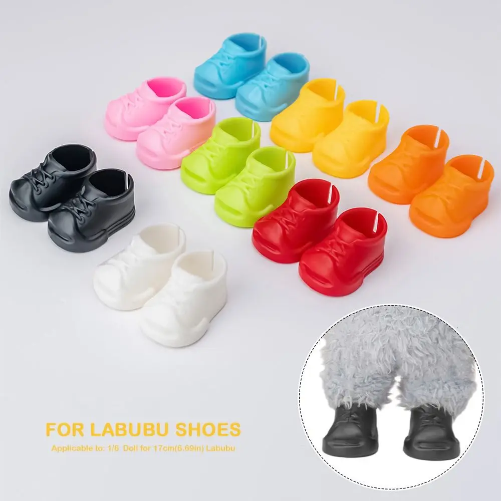 4CM Shoes For Labubu Accessories Multiple Styles Dressing Replacement Doll Shoes DIY Plastic Open Board Shoes Doll Toys