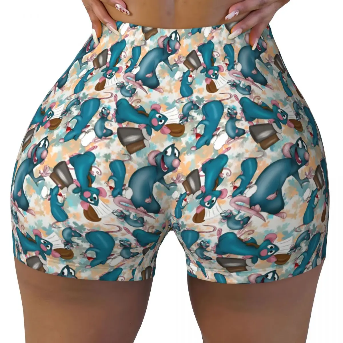 

Женские шорты для фитнеса и йоги с принтом «Рататуилл: Реми» (мультфильм), для тренировок, волейбола, велоспорта